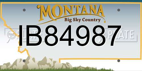 IB84987 Montana License Plate