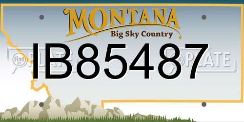 IB85487 Montana License Plate