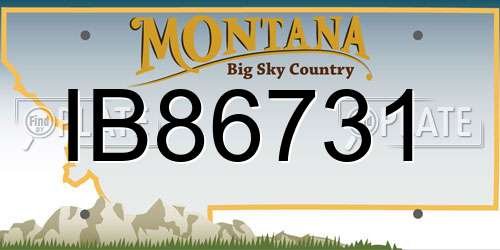 IB86731 Montana License Plate