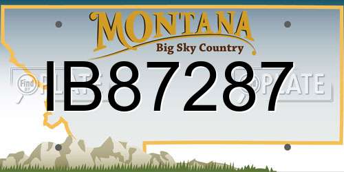 IB87287 Montana License Plate