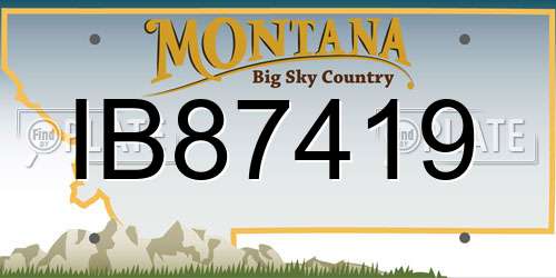 IB87419 Montana License Plate