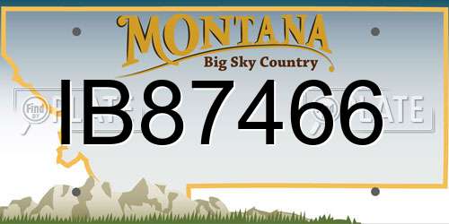 IB87466 Montana License Plate