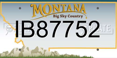 IB87752 Montana License Plate