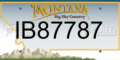IB87787 Montana License Plate
