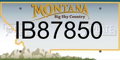 IB87850 Montana License Plate