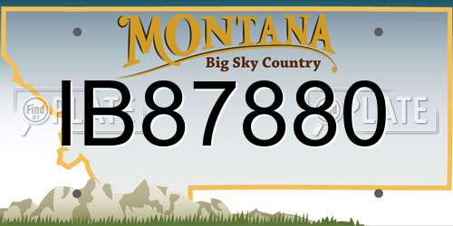 IB87880 Montana License Plate