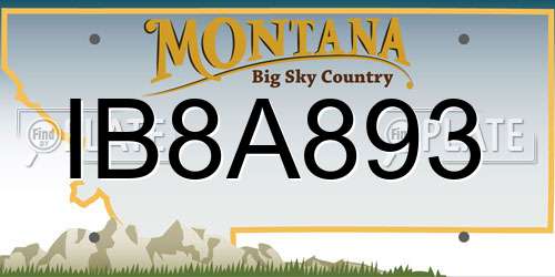 IB8A893 Montana License Plate