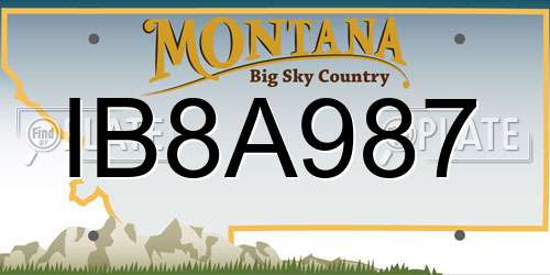 IB8A987 Montana License Plate