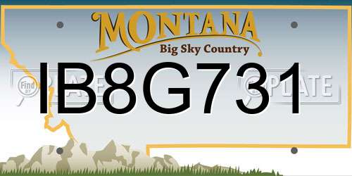IB8G731 Montana License Plate