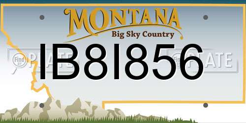 IB8I856 Montana License Plate