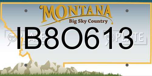 IB8O613 Montana License Plate