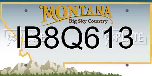IB8Q613 Montana License Plate