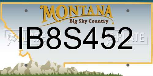 IB8S452 Montana License Plate