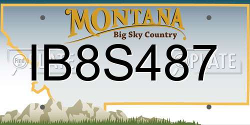 IB8S487 Montana License Plate