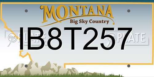IB8T257 Montana License Plate