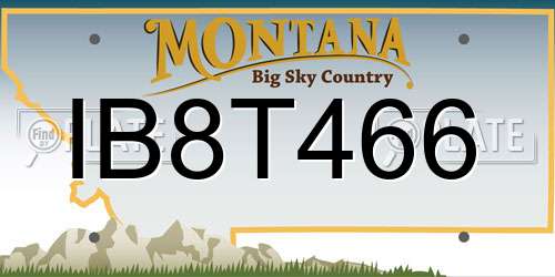 IB8T466 Montana License Plate