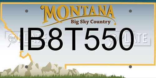 IB8T550 Montana License Plate