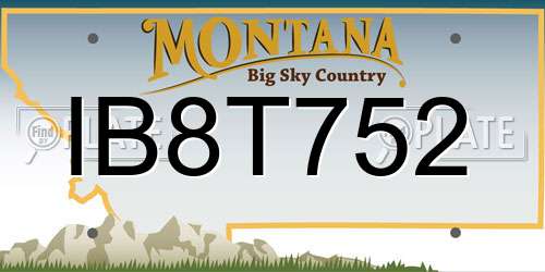 IB8T752 Montana License Plate