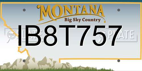 IB8T757 Montana License Plate