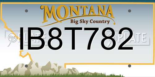 IB8T782 Montana License Plate