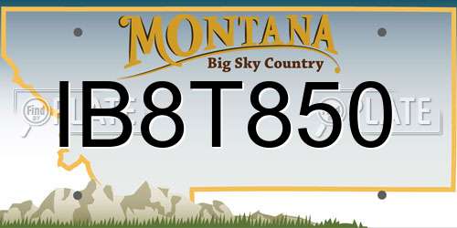 IB8T850 Montana License Plate