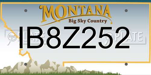 IB8Z252 Montana License Plate