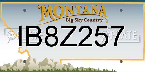 IB8Z257 Montana License Plate