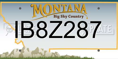 IB8Z287 Montana License Plate