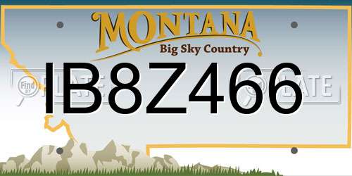 IB8Z466 Montana License Plate