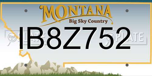IB8Z752 Montana License Plate