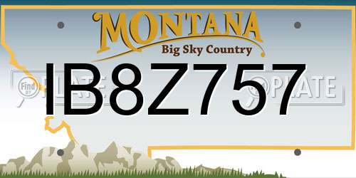 IB8Z757 Montana License Plate