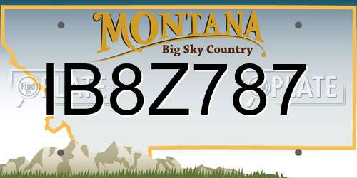 IB8Z787 Montana License Plate