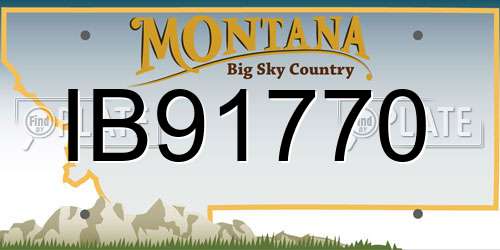 IB91770 Montana License Plate