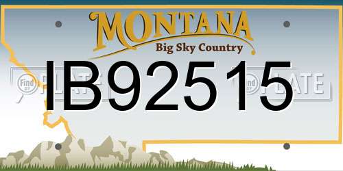 IB92515 Montana License Plate