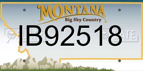 IB92518 Montana License Plate