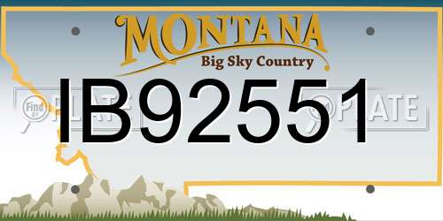 IB92551 Montana License Plate
