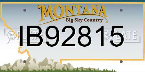 IB92815 Montana License Plate