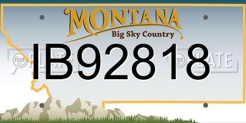 IB92818 Montana License Plate