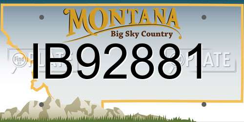 IB92881 Montana License Plate