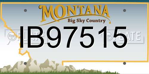 IB97515 Montana License Plate