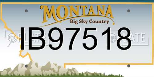 IB97518 Montana License Plate