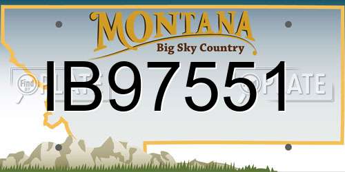 IB97551 Montana License Plate
