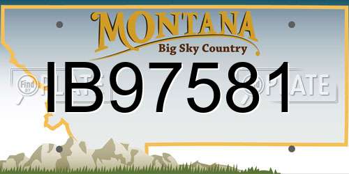 IB97581 Montana License Plate
