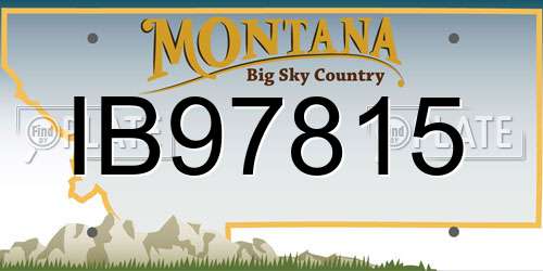 IB97815 Montana License Plate