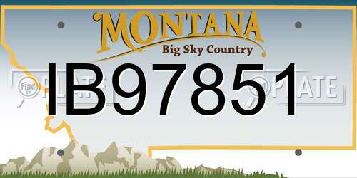 IB97851 Montana License Plate