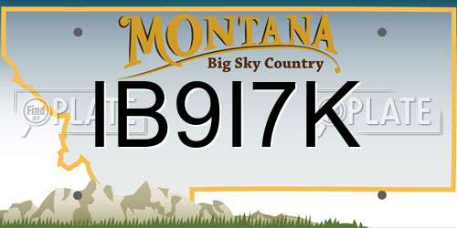 IB9I7K Montana License Plate