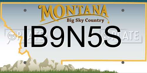 IB9N5S Montana License Plate