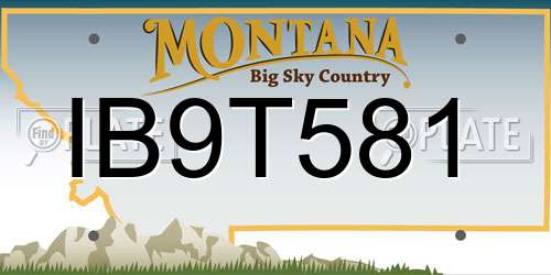 IB9T581 Montana License Plate