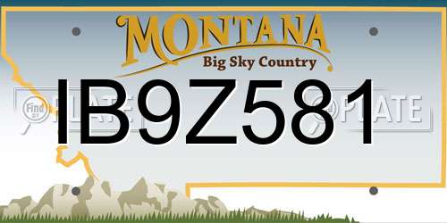 IB9Z581 Montana License Plate