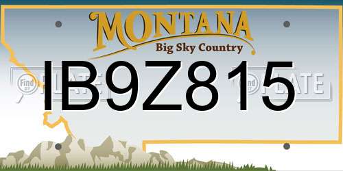 IB9Z815 Montana License Plate